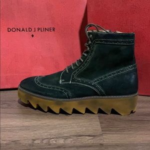 Donald J. Pliner-Green Brushed Suede Dress Boots 9